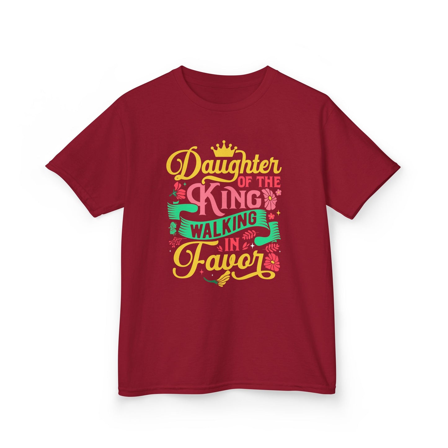Daughter of the King walking in favor Kids Tee