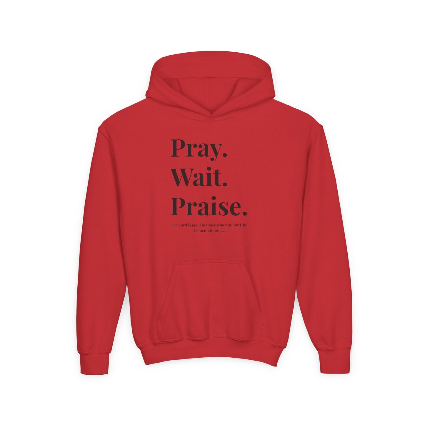 Pray. Wait. Praise Youth Hoodie