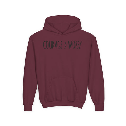 Courage > Worry Youth Hoodie
