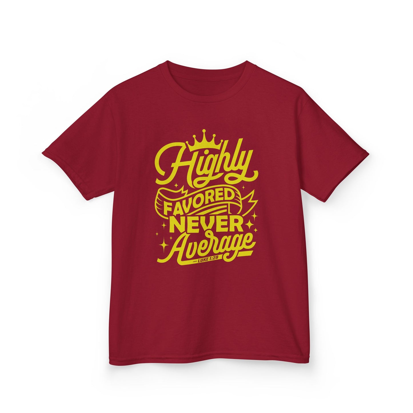 Highly Favored Never Average Kids Tee