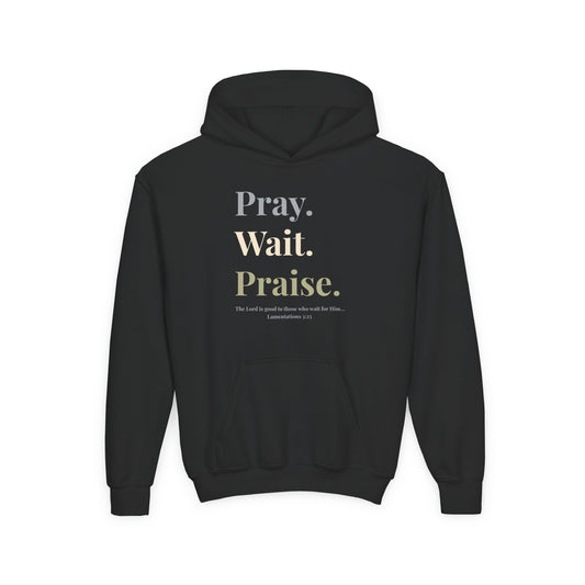 Pray. Wait. Praise Youth Hoodie