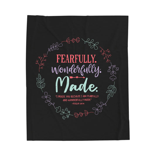 Fearfully. Wonderfully. Made Velveteen Plush Blanket