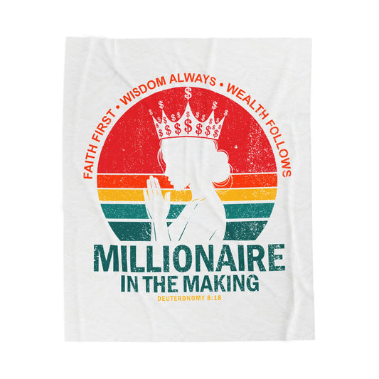 Millionaire in the Making Velveteen Plush Blanket