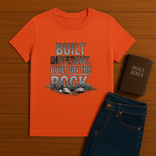Built Different Built on the Rock Tee