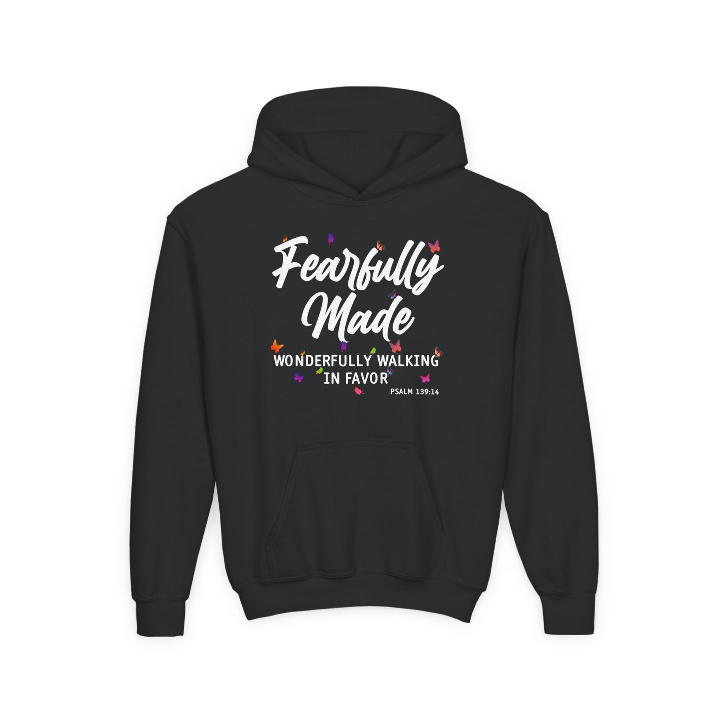 Fearfully Made — Wonderfully Walking in Favor Youth Hoodie