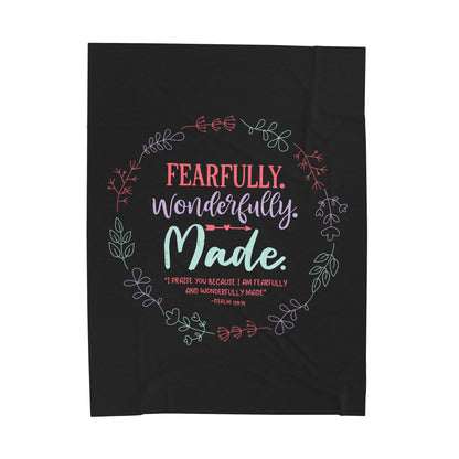 Fearfully. Wonderfully. Made Velveteen Plush Blanket
