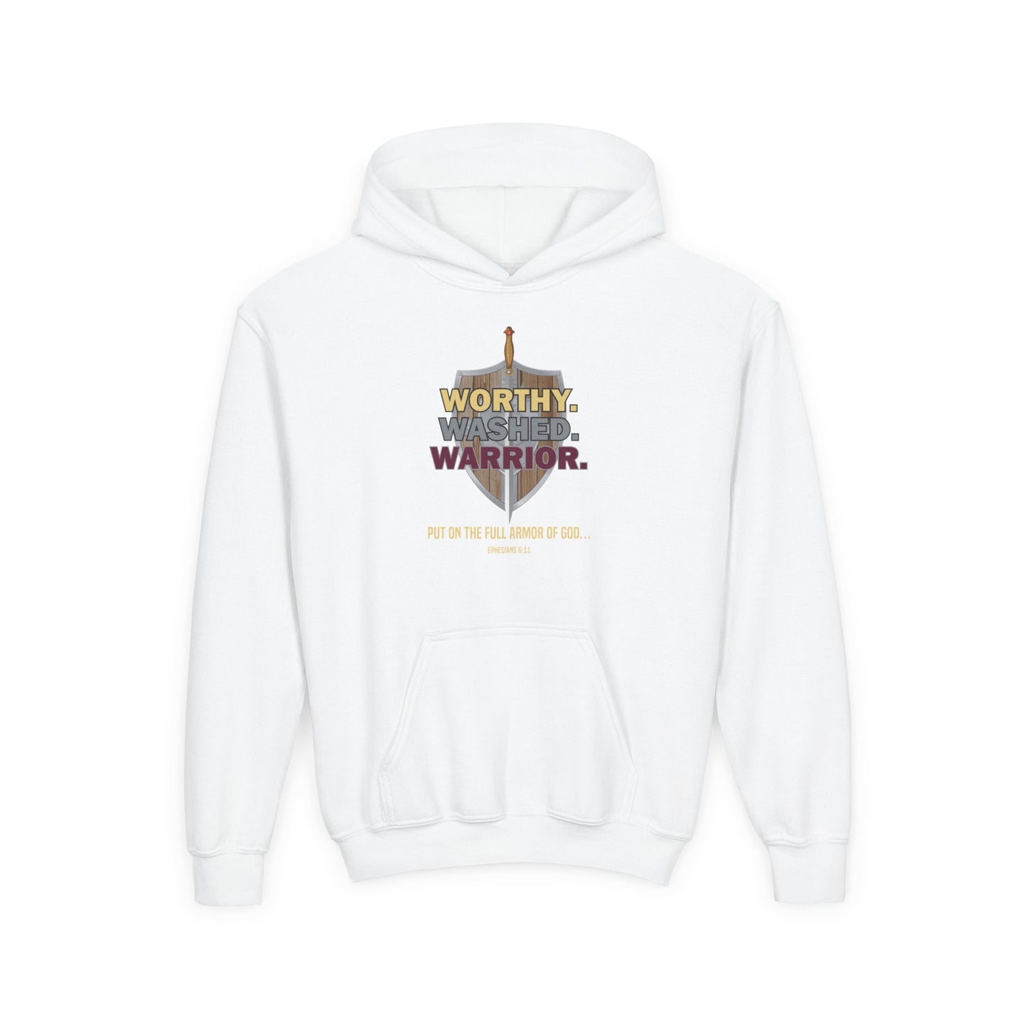 Worthy. Washed. Warrior Youth Hoodie