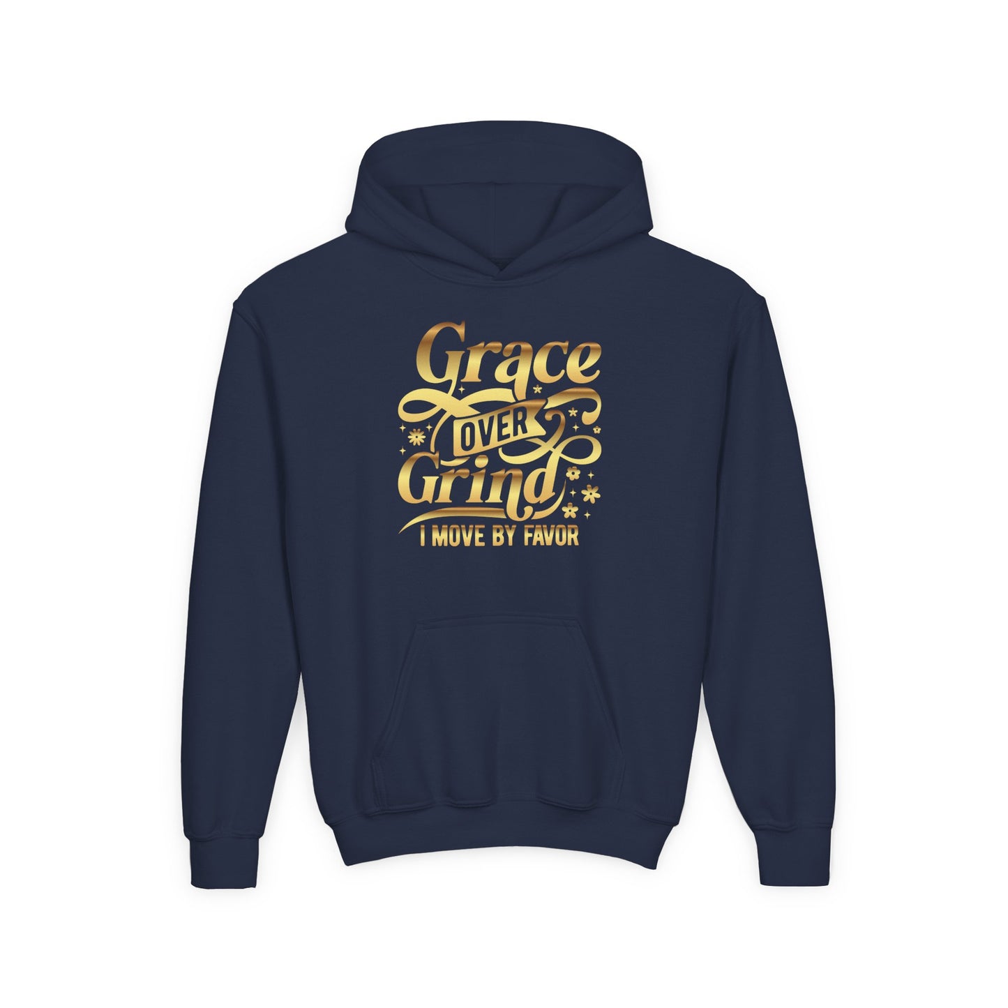 Grace Over Grind. I move by Favor Youth Hoodie