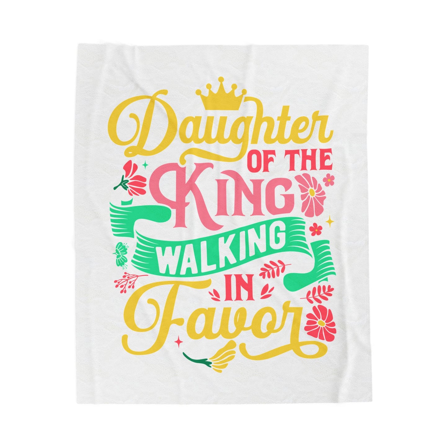 Daughter of the King walking in favor Velveteen Plush Blanket
