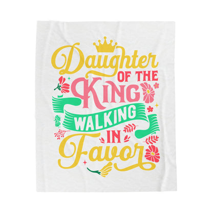 Daughter of the King walking in favor Velveteen Plush Blanket