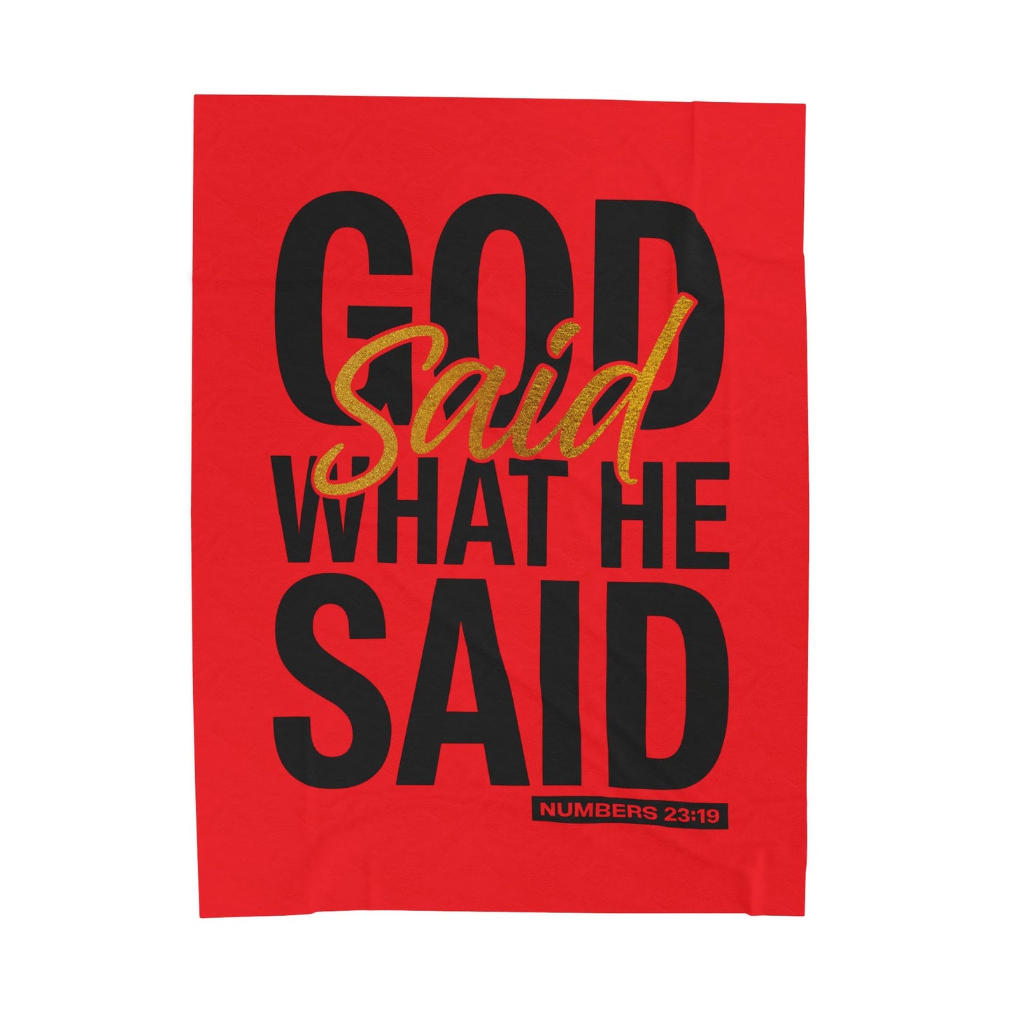 God Said What He Said Velveteen Plush Blanket