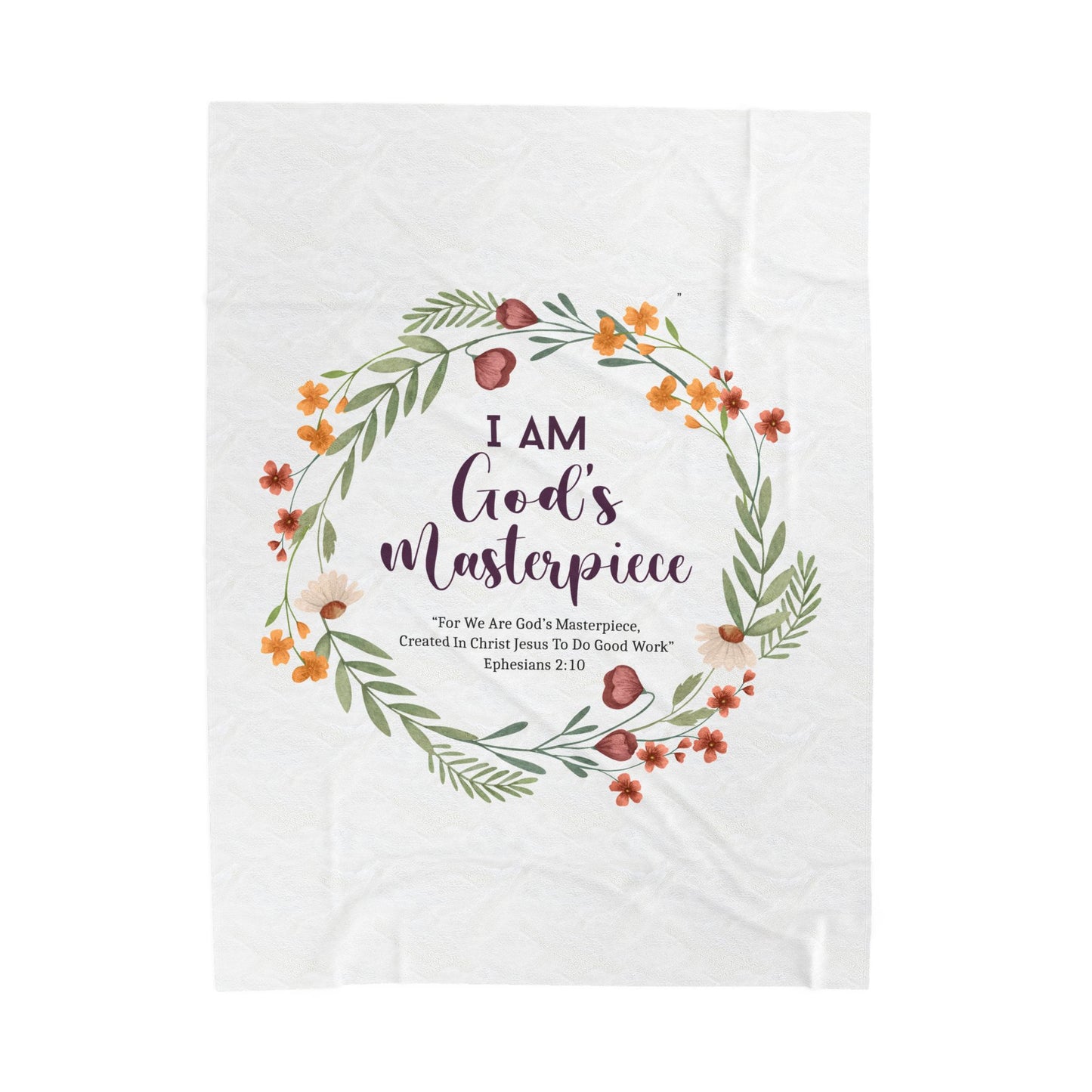 I Am God’s Masterpiece Velveteen Plush Blanket