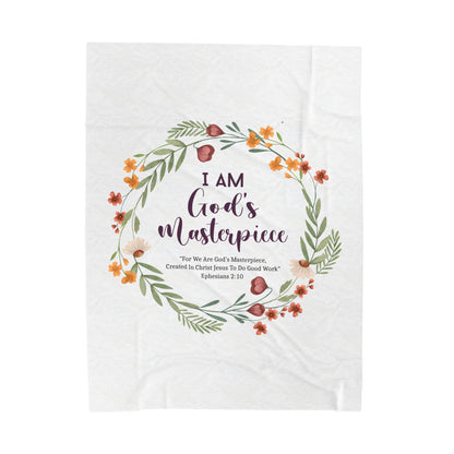 I Am God’s Masterpiece Velveteen Plush Blanket