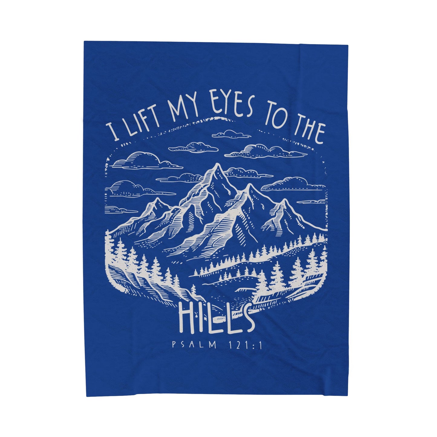 I lift my eyes to the hills Velveteen Plush Blanket