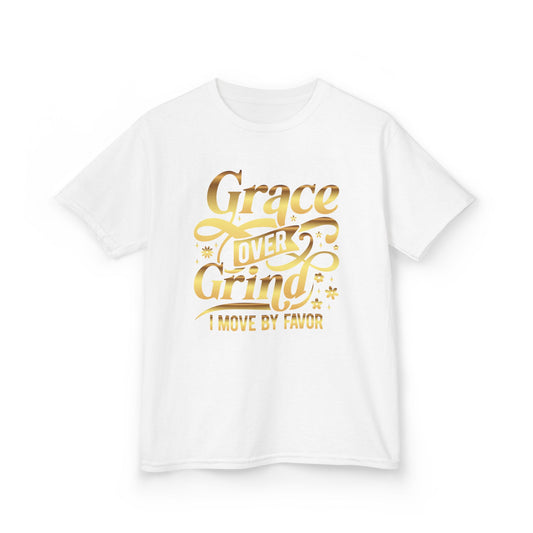 Grace Over Grind. I move by Favor Kids Tee