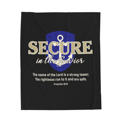 Secure in the Savior Velveteen Plush Blanket