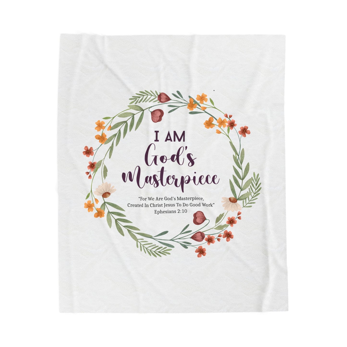 I Am God’s Masterpiece Velveteen Plush Blanket