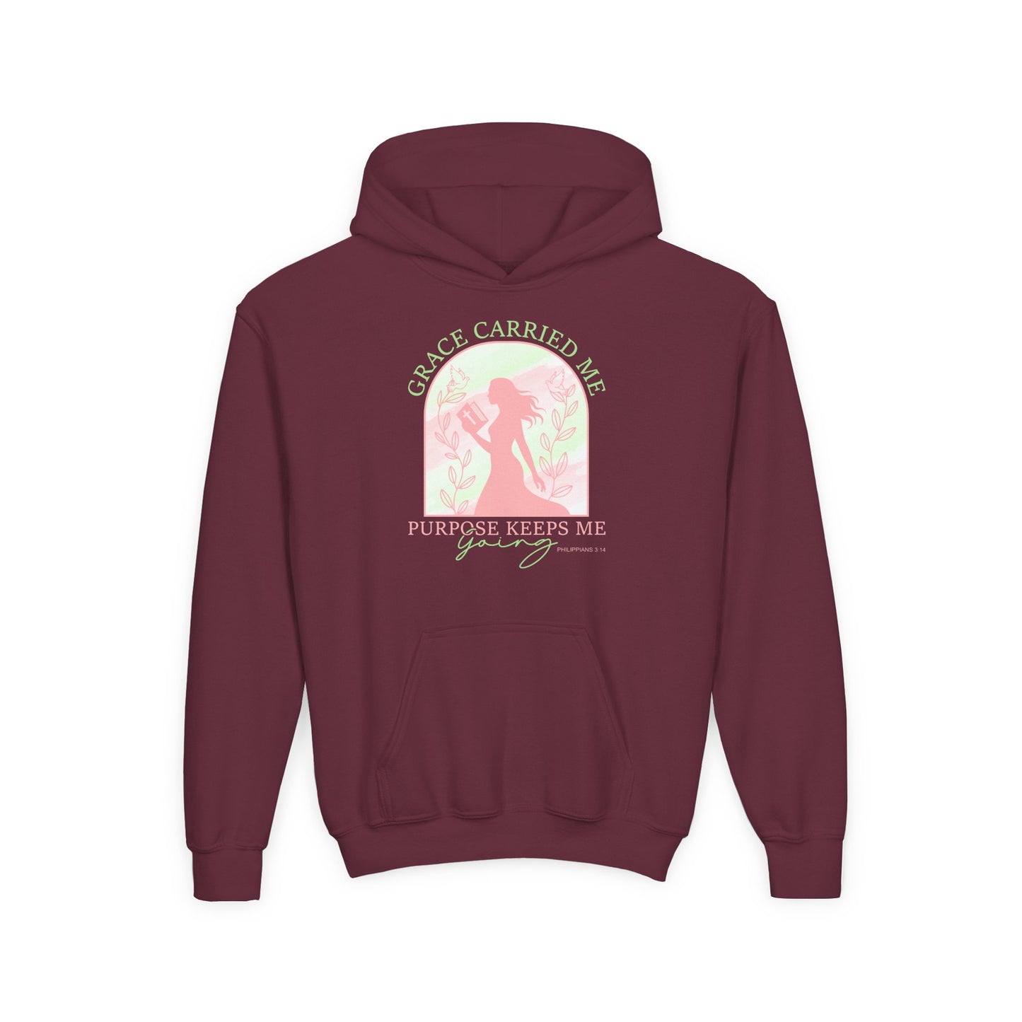 Grace Carried Me, Purpose Keeps Me Going Youth Hoodie