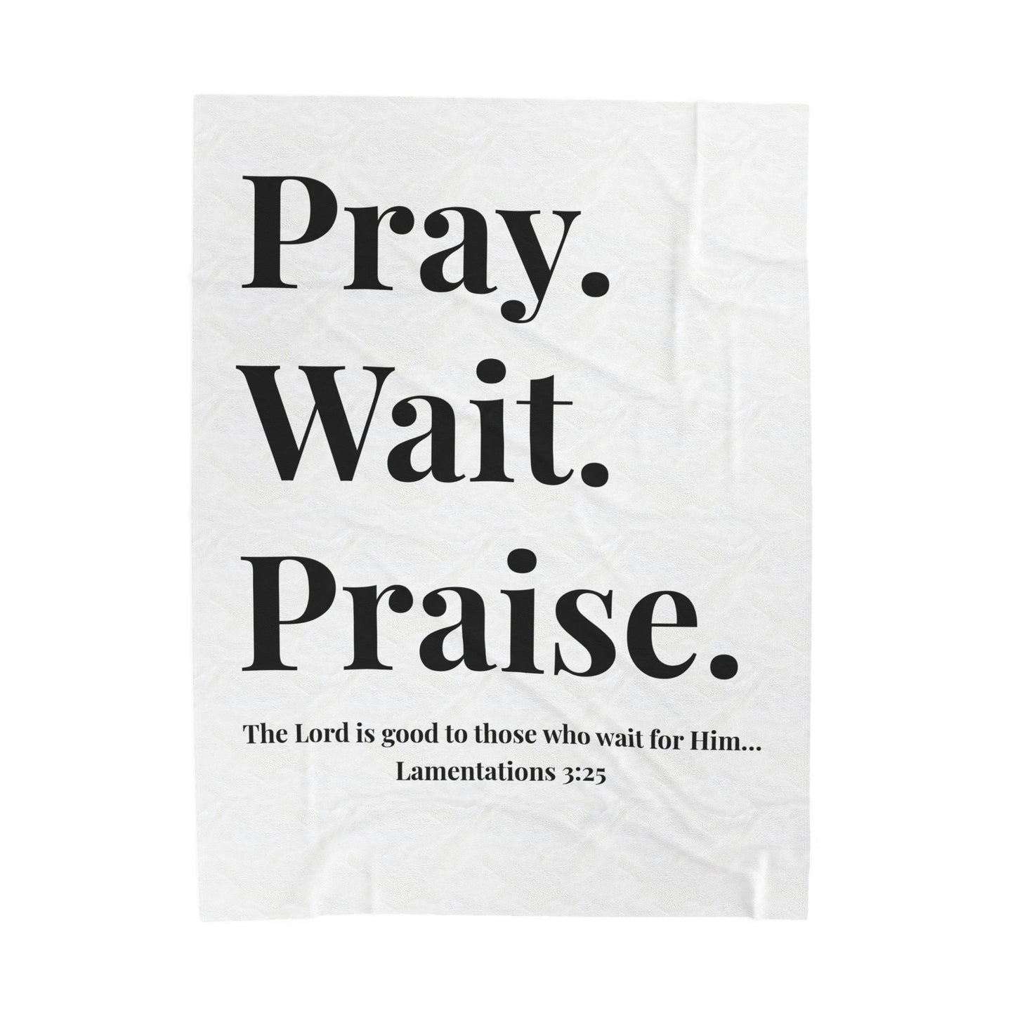Pray. Wait. Praise Velveteen Plush Blanket