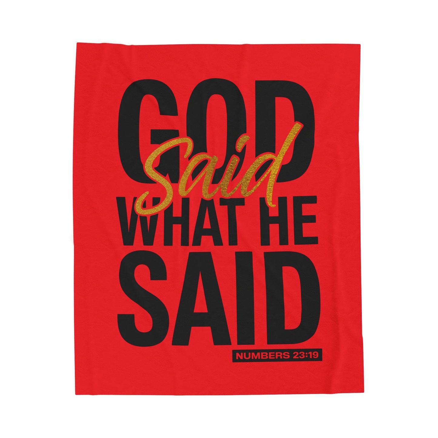God Said What He Said Velveteen Plush Blanket