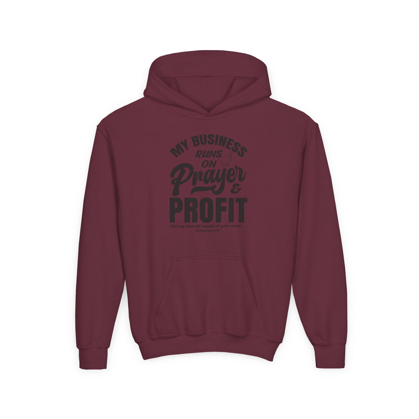 My Business Runs on Prayer & Profit Youth Hoodie