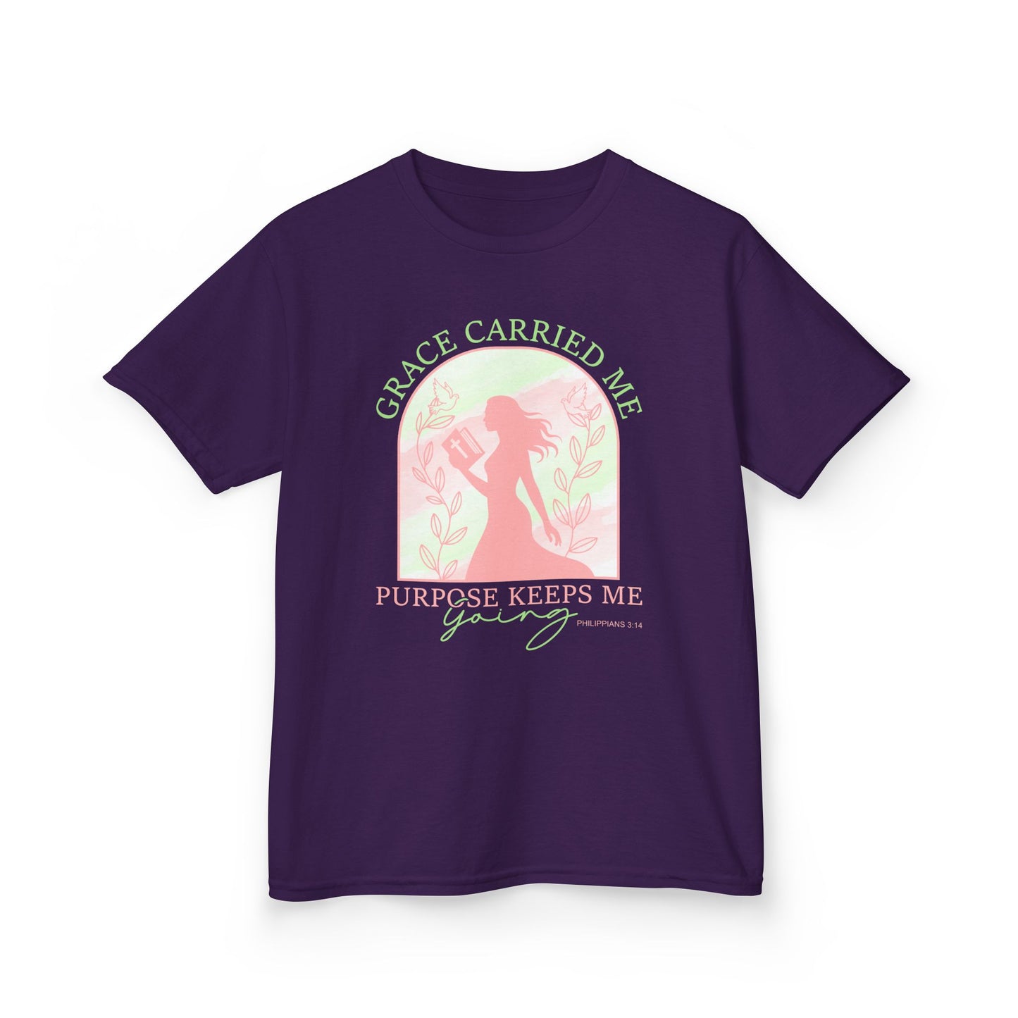 Grace Carried Me, Purpose Keeps Me Going Kids Tee