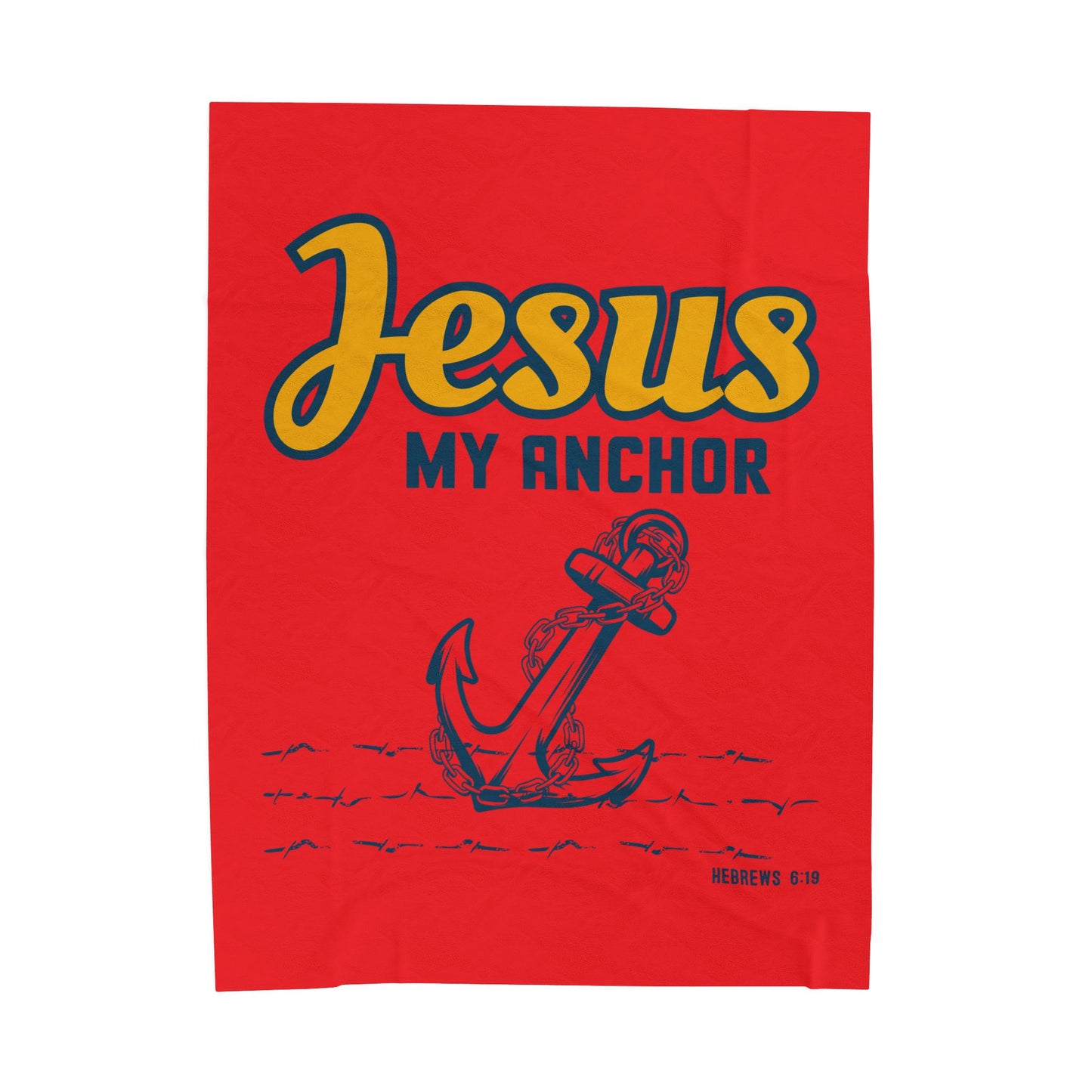 Jesus My Anchor Velveteen Plush Blanket