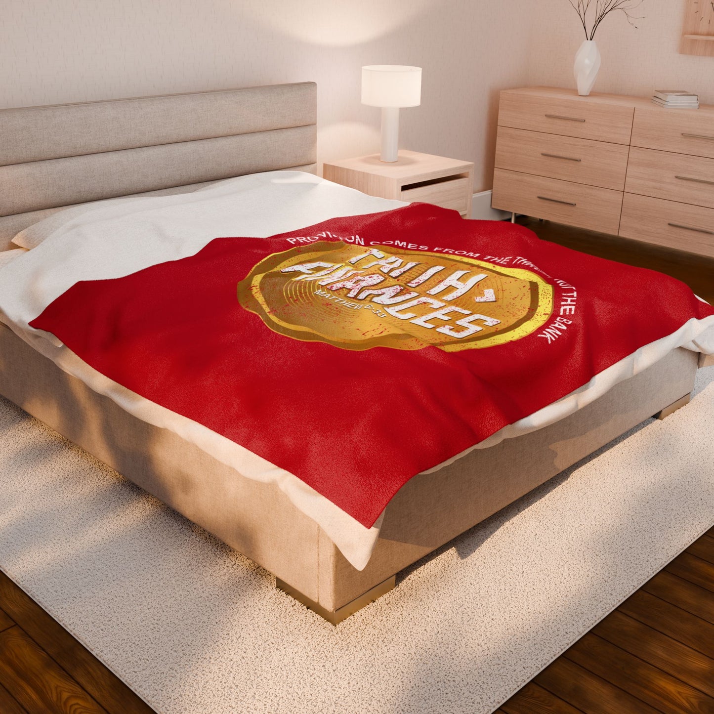 Faith > Finances Velveteen Plush Blanket