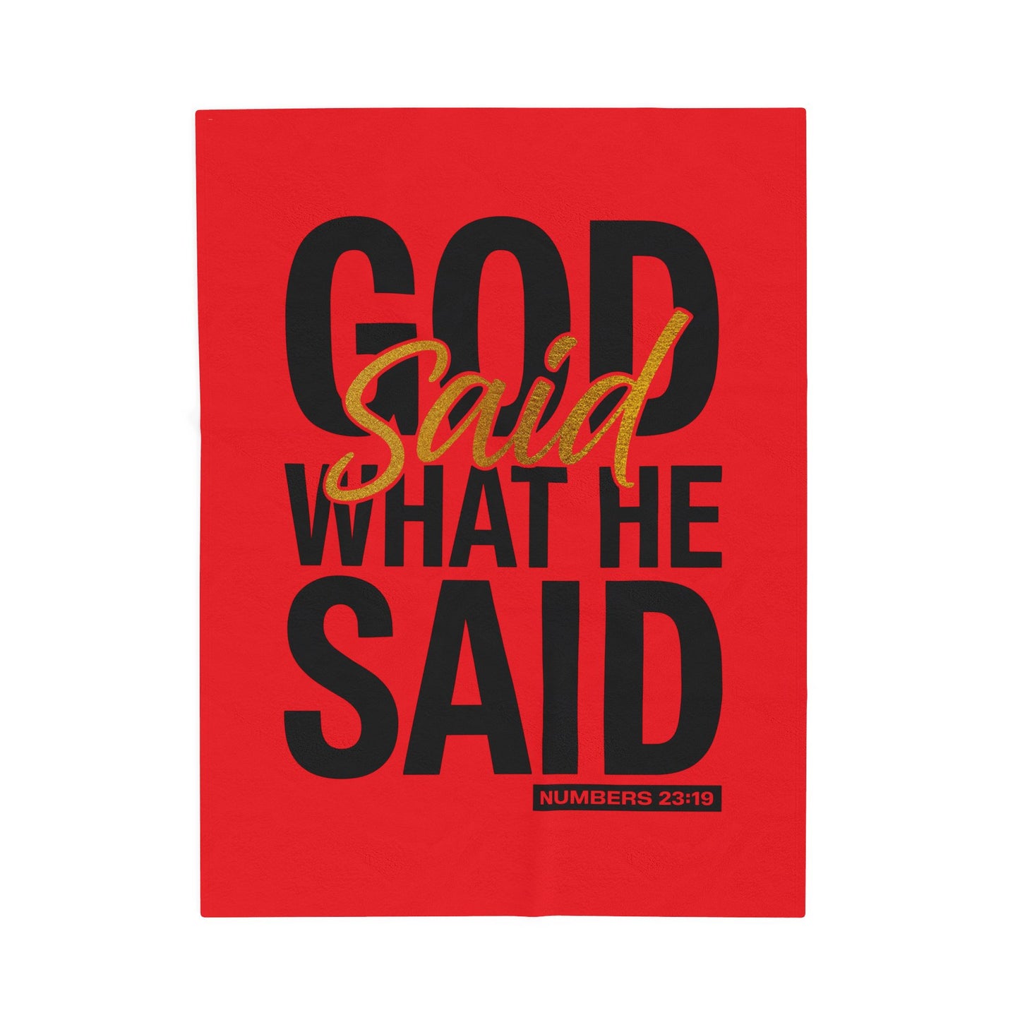 God Said What He Said Velveteen Plush Blanket