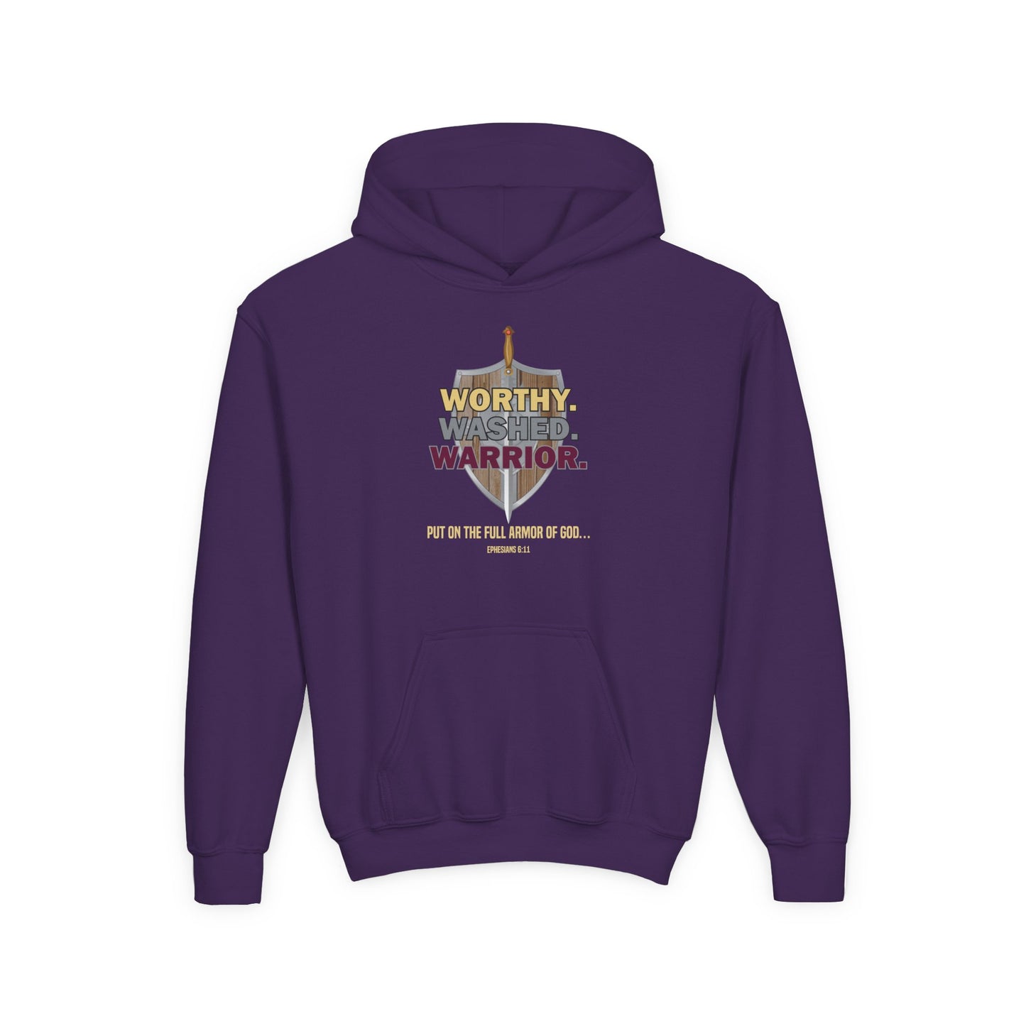 Worthy. Washed. Warrior Youth Hoodie