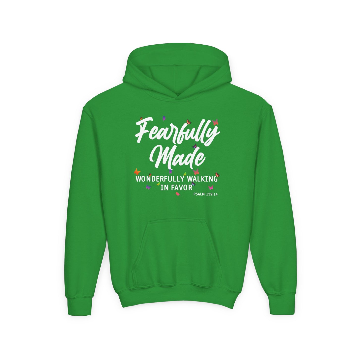 Fearfully Made — Wonderfully Walking in Favor Youth Hoodie