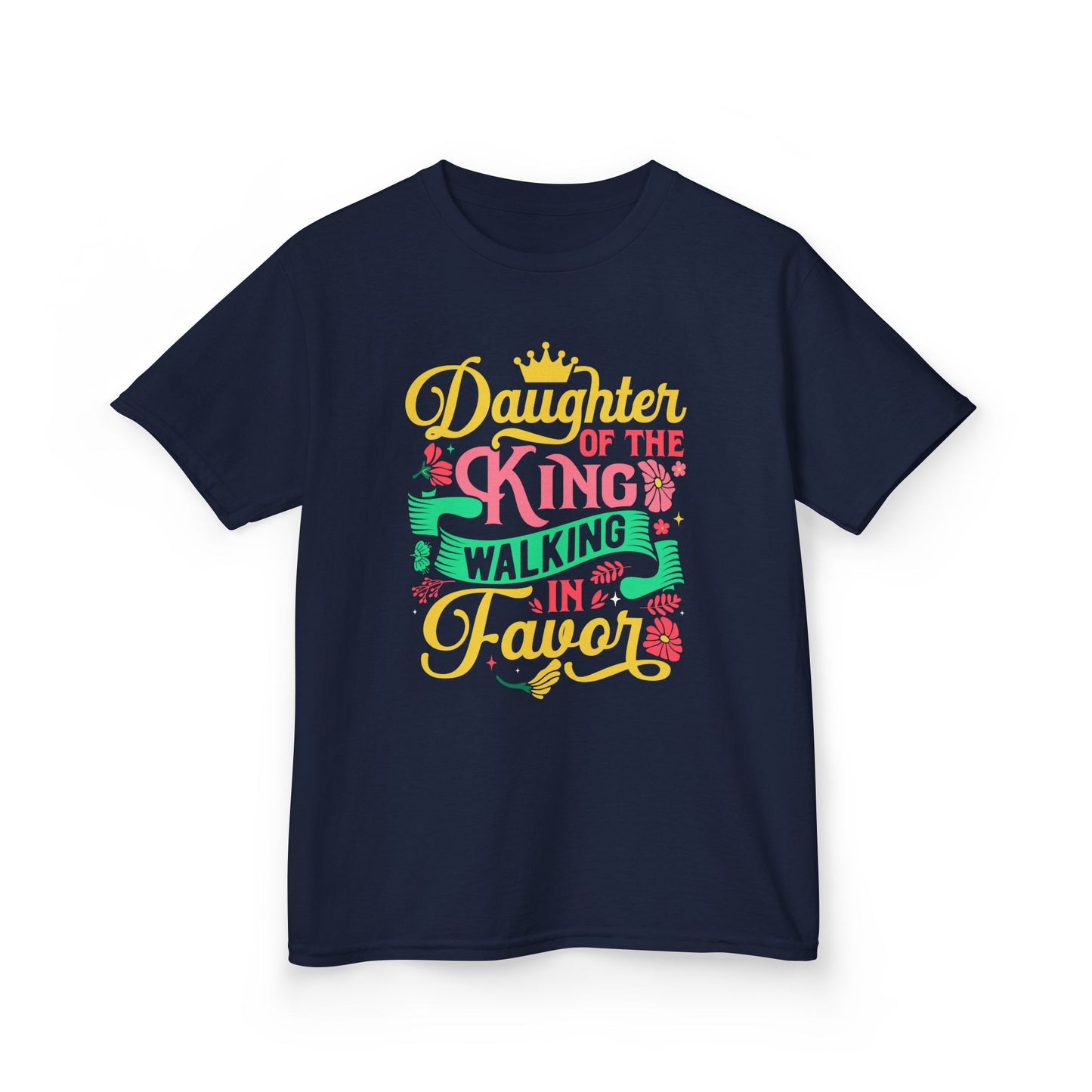 Daughter of the King walking in favor Kids Tee