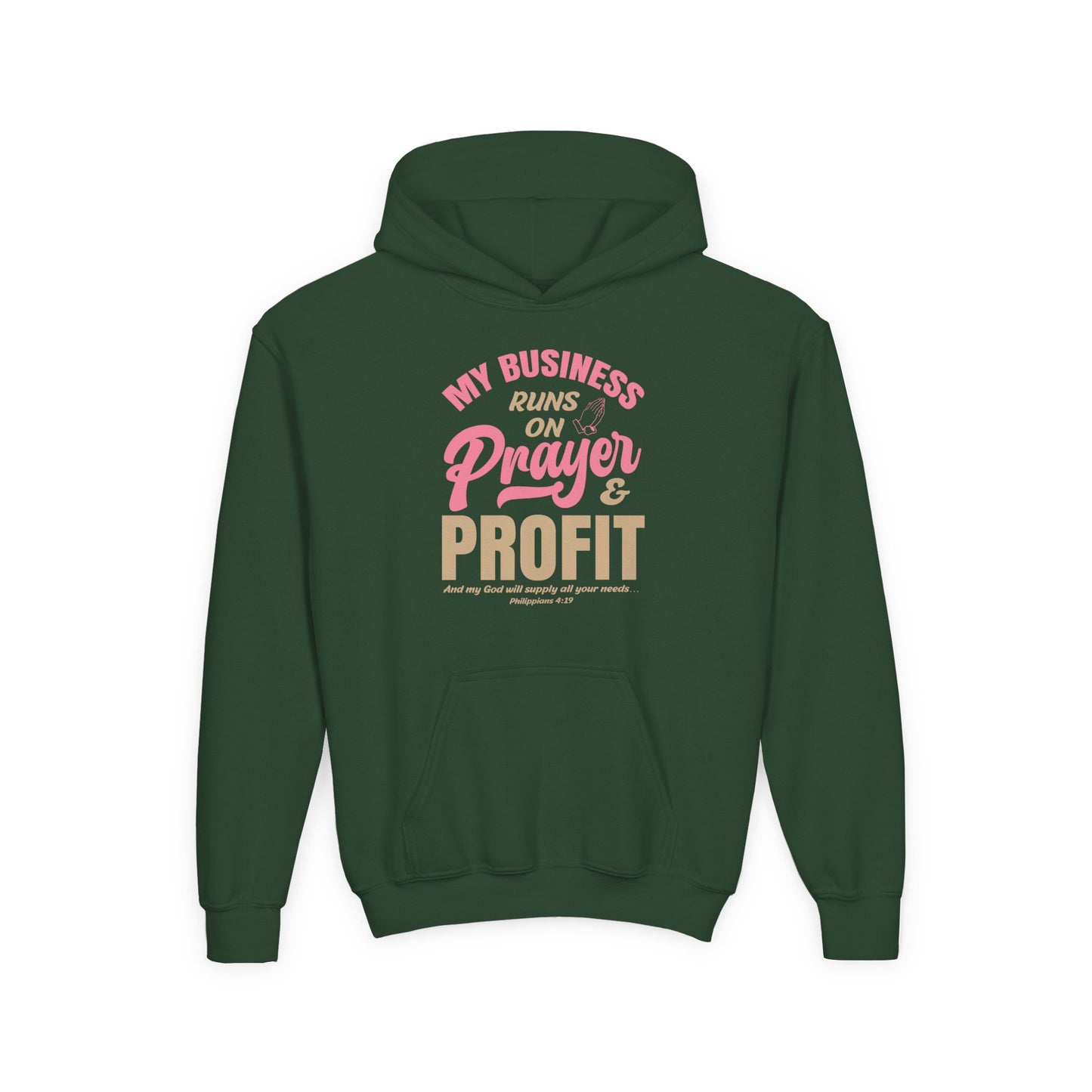 My Business Runs on Prayer & Profit Youth Hoodie