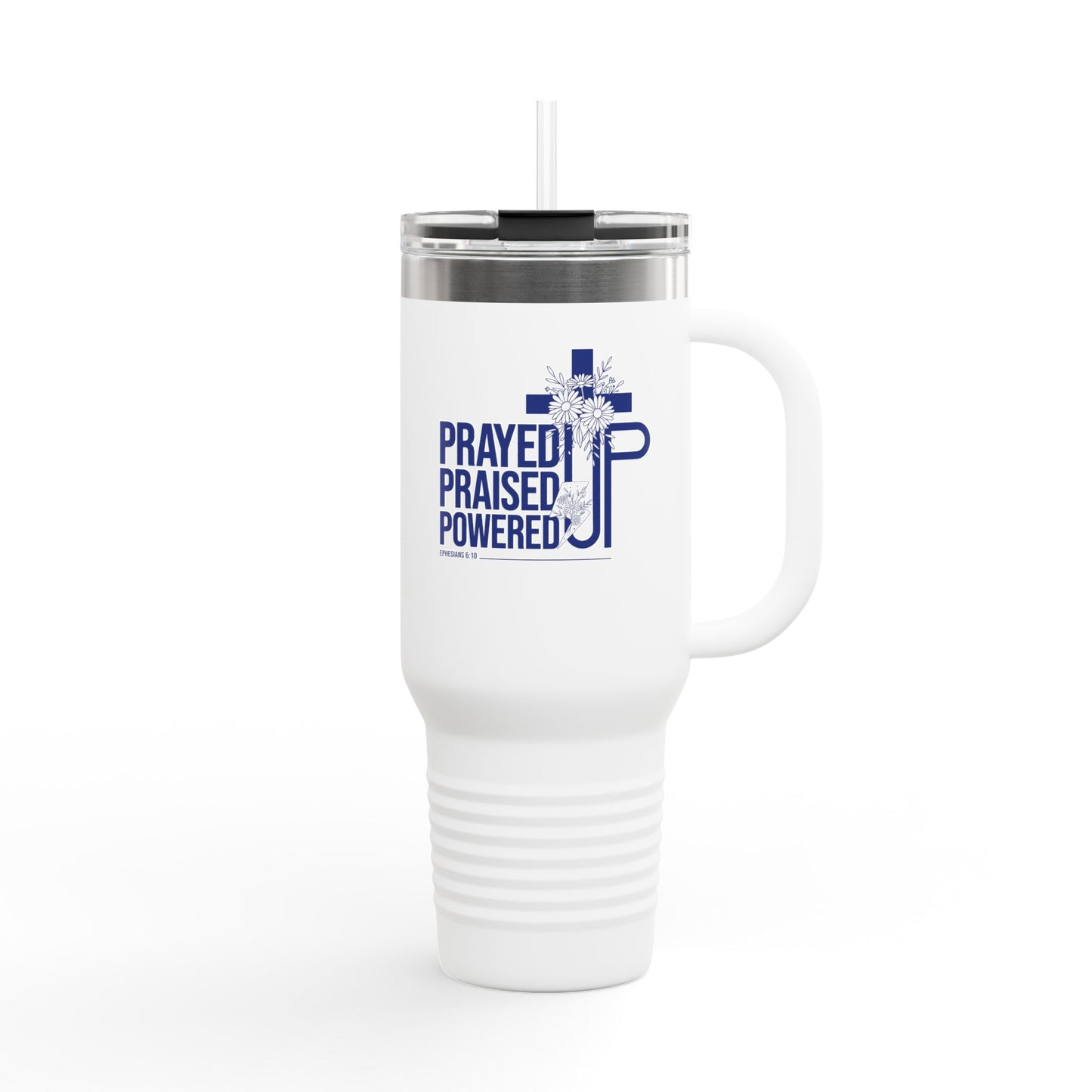 Prayed Up. Praised Up. Powered Up Travel Mug