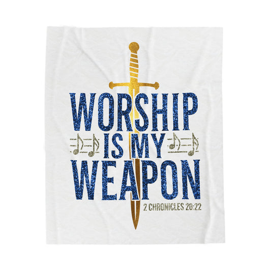 Worship is My Weapon Velveteen Plush Blanket