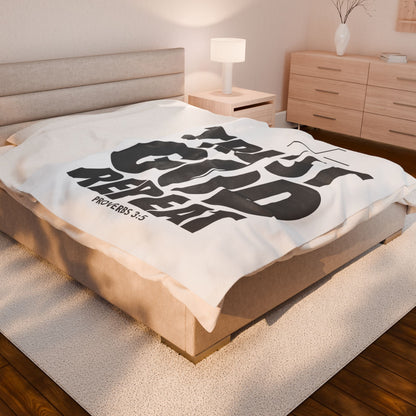 Trust God. Repeat Velveteen Plush Blanket