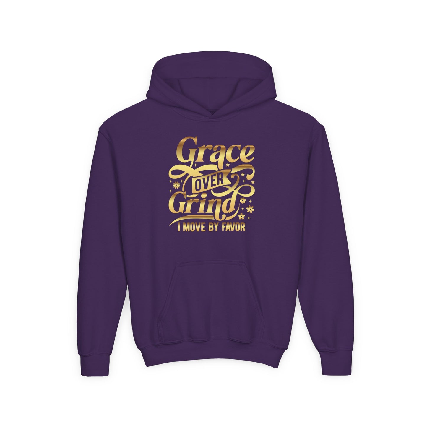 Grace Over Grind. I move by Favor Youth Hoodie