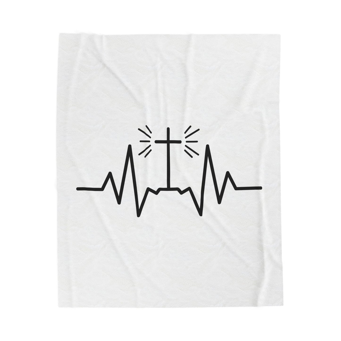 Heartbeat of the Cross Velveteen Plush Blanket