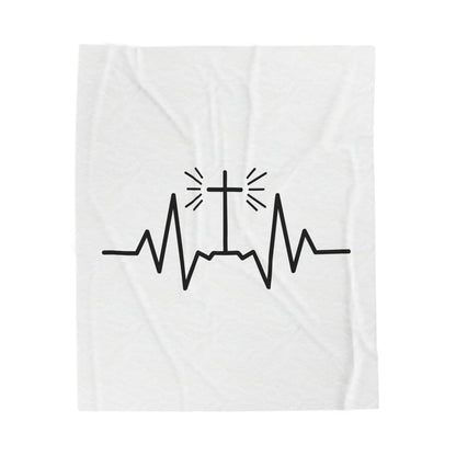 Heartbeat of the Cross Velveteen Plush Blanket