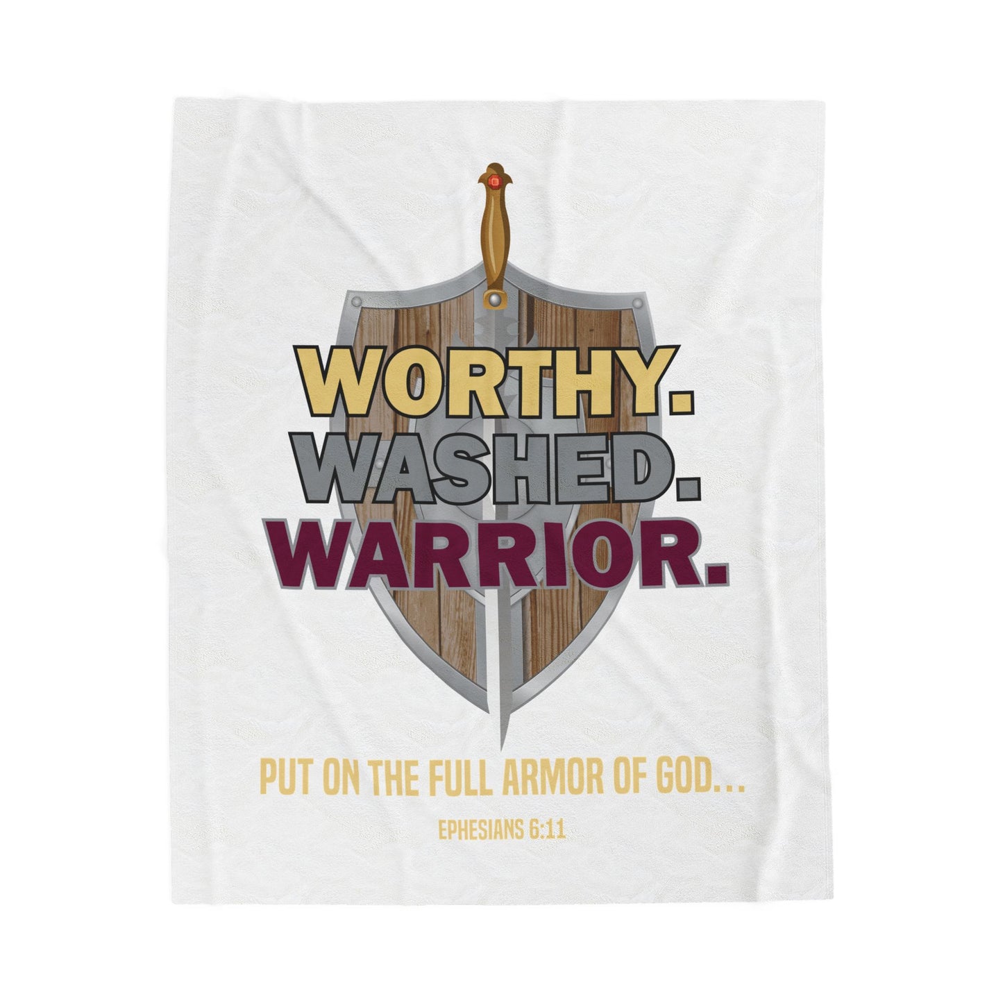 Worthy. Washed. Warrior Velveteen Plush Blanket