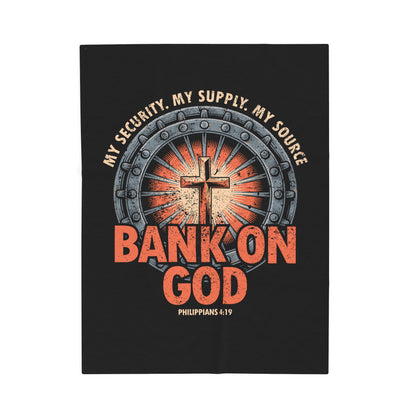 Bank on God Velveteen Plush Blanket