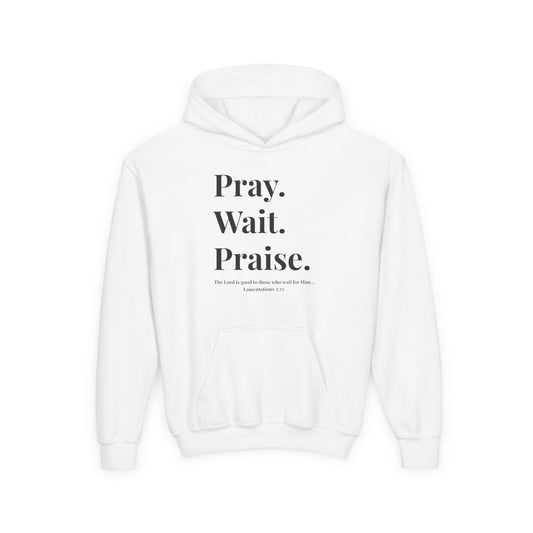 Pray. Wait. Praise Youth Hoodie