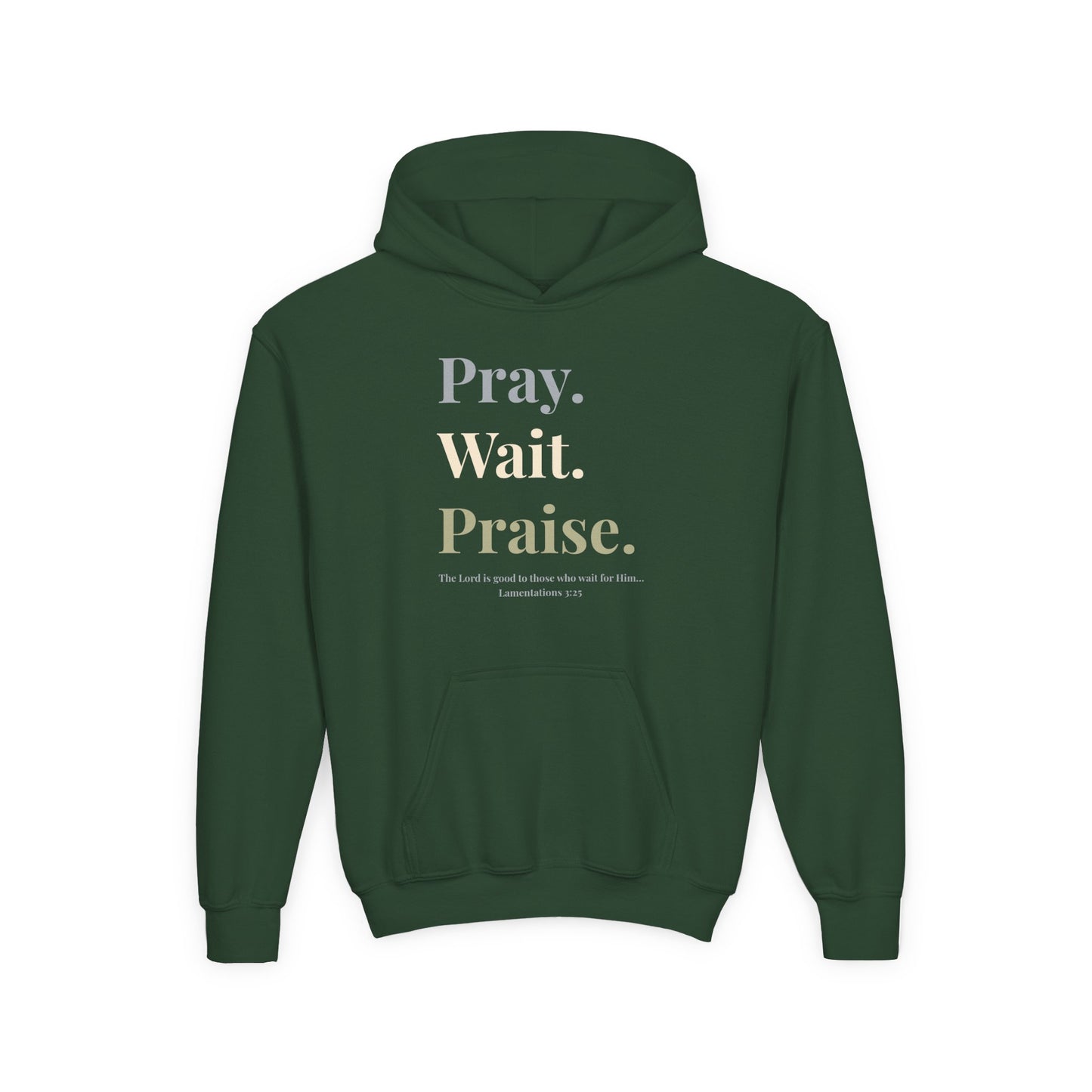 Pray. Wait. Praise Youth Hoodie