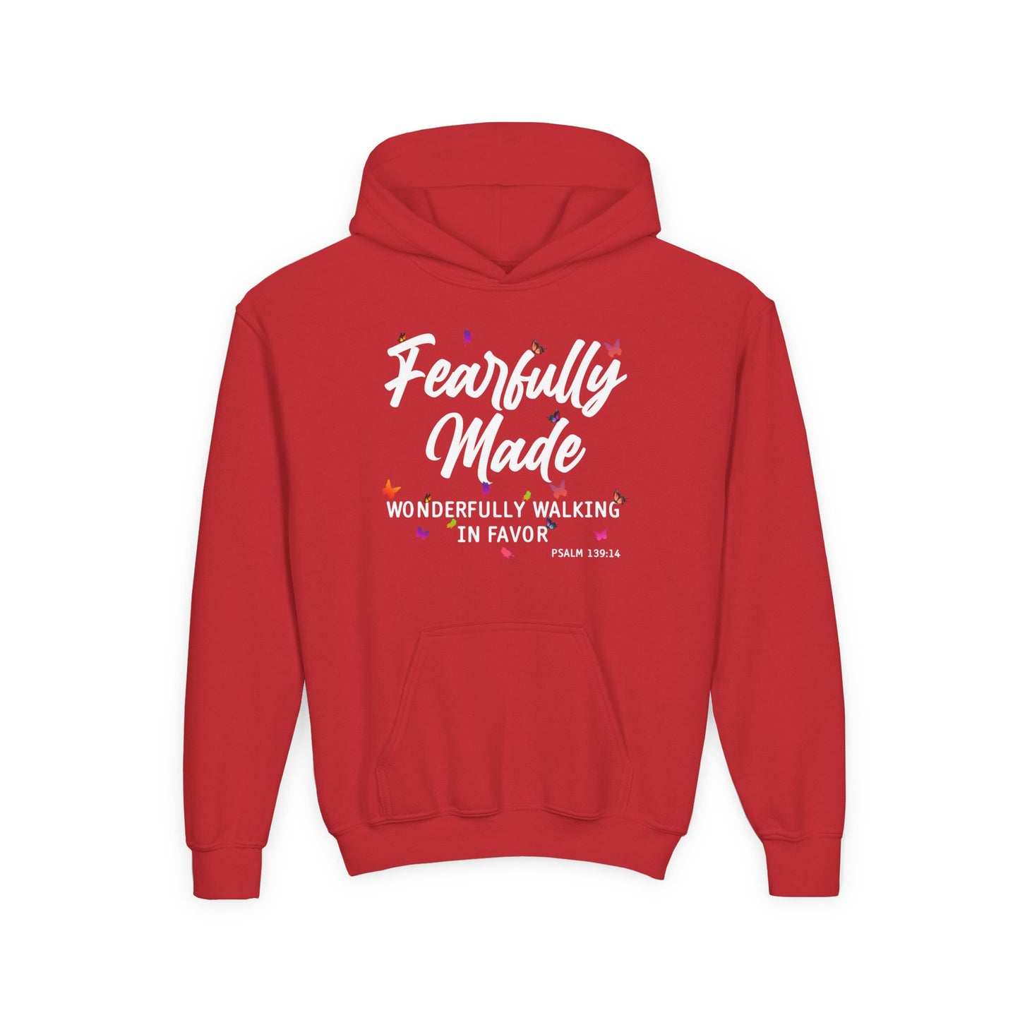 Fearfully Made — Wonderfully Walking in Favor Youth Hoodie