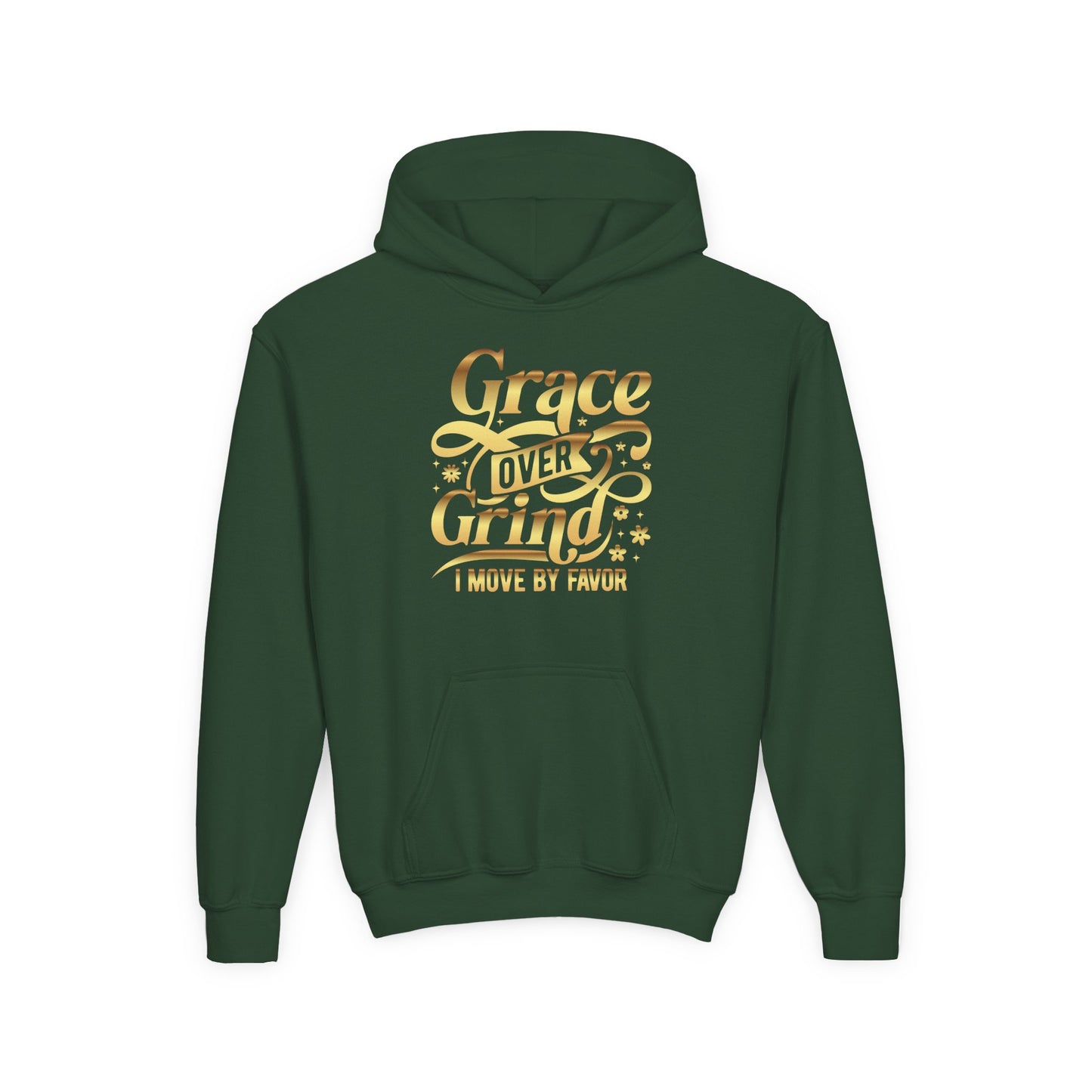 Grace Over Grind. I move by Favor Youth Hoodie