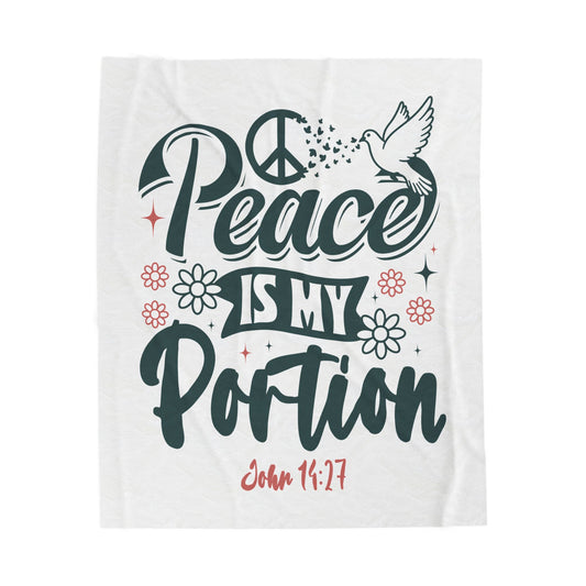 Peace is My Portion Velveteen Plush Blanket