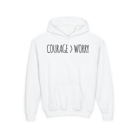 Courage > Worry Youth Hoodie