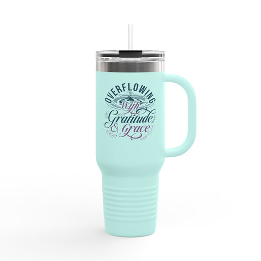 Overflowing with Gratitude & Grace Travel Mug