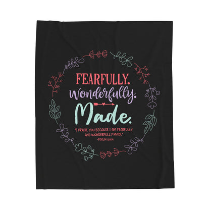 Fearfully. Wonderfully. Made Velveteen Plush Blanket