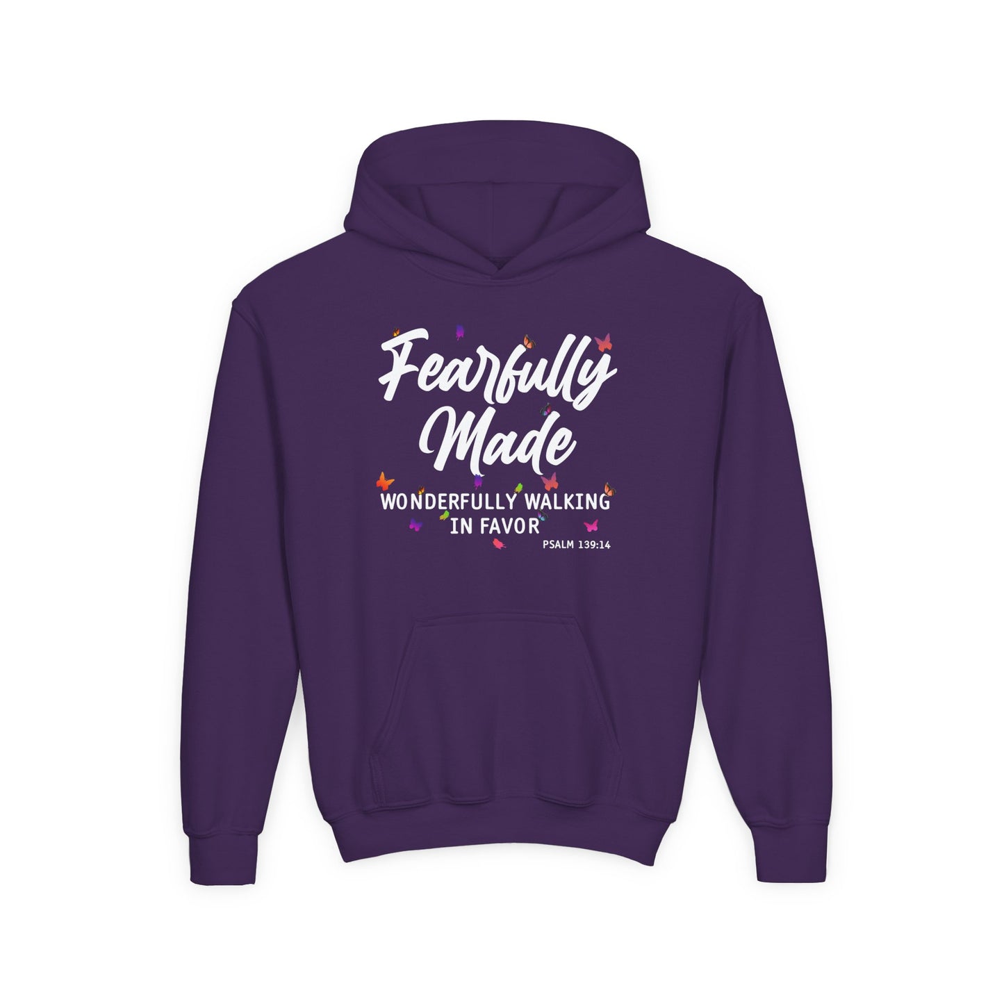 Fearfully Made — Wonderfully Walking in Favor Youth Hoodie